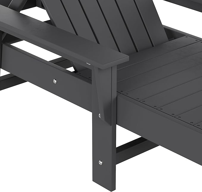 WestinTrends Dylan 3 Piece Adirondack Reclining Chaise Lounge with Arms Gray