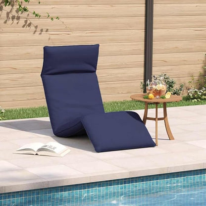 Folding Sun Lounger Navy Blue, 175x54x8.5 cm Oxford Fabric Adjustable Reclining Beach Chair with 5 Positions, Portable Outdoor Chaise Lounge for Garden Patio Poolside Lawn Camping