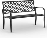 On Shine Outdoor Garden Bench Cast Iron Steel Outdoor Bench Clearance Weatherproof Metal Park Bench for Porch, Yard - Photo 1