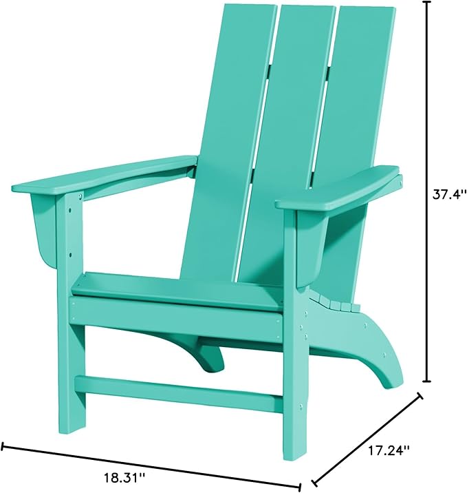 Poly Lumber Adirondack Chair, All-Weather Resistant Outdoor Patio Chairs, Look Like Wood - Photo 2