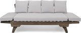 Christopher Knight Home Gary Patio Convertible Couch, Wooden Outdoor Daybed - Photo 6