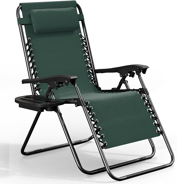 Nestl Zero Gravity Chairs 1 Pk, Portable Patio Lounge Outdoor with Pillows & Cup Holder Trays - Photo 1