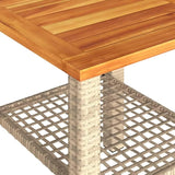 Beige Poly Rattan Garden Table with UV-Resistant Materials, Modern Outdoor Coffee Table for Patio and Balcony - Photo 9
