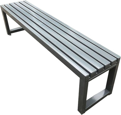 JSLJDM Garden Bench,Park Bench,Garden Bench Outdoor Bench,Outdoor Metal Park Benches,Outdoor Backless Bench for Lawn, Park, Deck-Without backrest 39,4in 100cm TinGrey