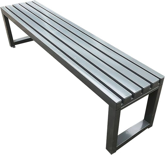 JSLJDM Garden Bench,Park Bench,Garden Bench Outdoor Bench,Outdoor Metal Park Benches,Outdoor Backless Bench for Lawn, Park, Deck-Without backrest 39,4in 150cm TinGrey
