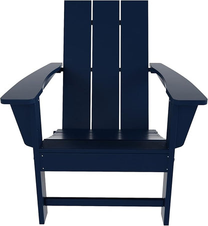 WestinTrends Ashore Modern Outdoor Folding Adirondack Chair (Set of 2), Navy Blue