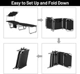 Giantex Outdoor Folding Chaise Lounge, Portable Tanning Chair with 5 Adjustable Positions, 360° Canopy Shade - Photo 9