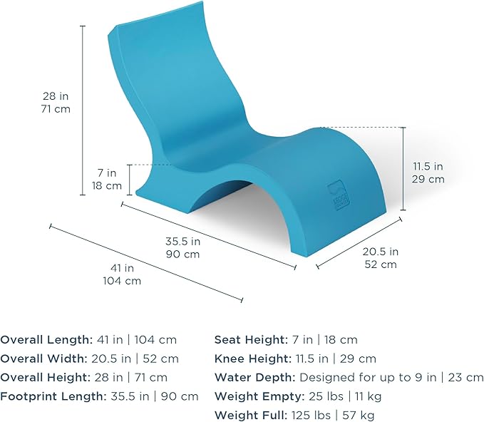 Ledge Lounger - Signature Lowback Chair - for in-Pool or On-Deck Use - Water Depths 0-9” - Compatible with All Types - Photo 6
