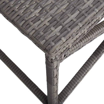 Bench Grey PE Rattan, Powder-Coated Steel Garden Bench Outdoor Seating for Courtyard Balcony 47.2 in Tough