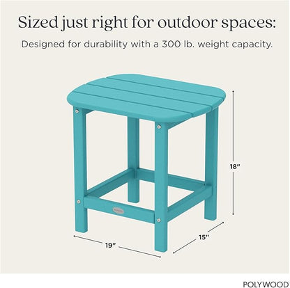 POLYWOOD SBT18AR South Beach 18" Outdoor Side Table, Aruba