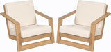 Christopher Knight Home Galio Set of 2 Acacia Wood Lounge Chair Outdoor, Wooden Patio Armchair for Lounging - Photo 4