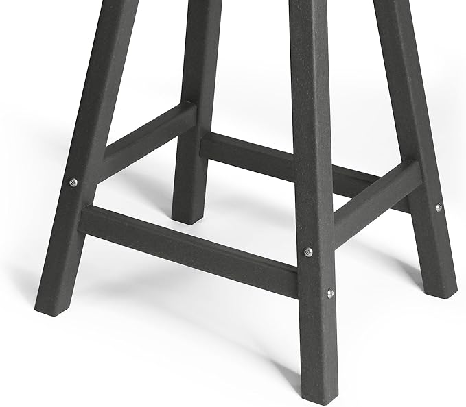 WestinTrends Malibu 24 Inch Outdoor Bar Stools, All Weather Resistant Poly Lumber Adirondack Counter Height Stools, Gray