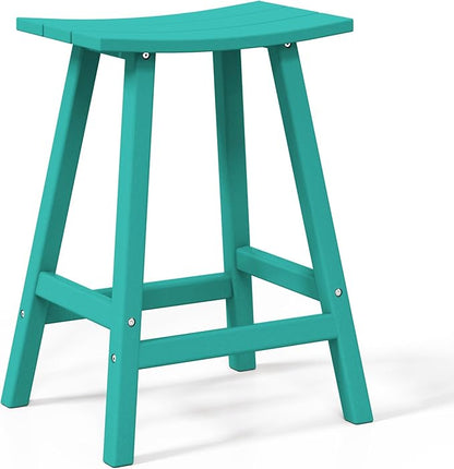 WestinTrends Malibu 2 Piece Set of 24 Height Outdoor/Patio Saddle bar stools, Turquoise