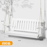 VINGLI Heavy Duty 880 LBS 4 FT Outdoor Porch Swing, Patio Hanging Swing Bench for Yard, White - Photo 5