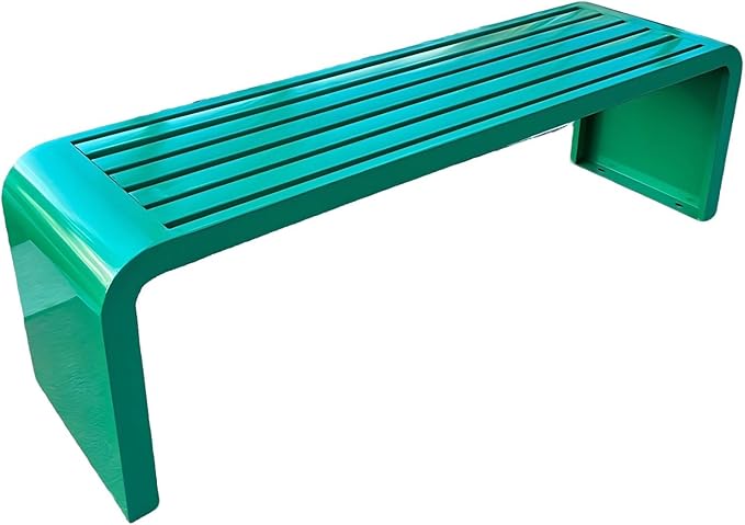 Garden Bench Backless, Patio Benches for Outdoors 100/120/150/180 Cm Outside Bench Seat Iron Steel Frame, Weatherproof Park Benches for Entryway Lawn Yard Balcony Decor(Green,100 cm/39.37 in)