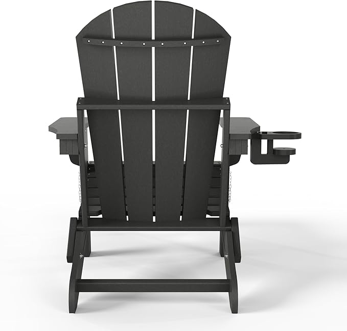 WestinTrends Malibu Folding Adjustable Adirondack Chair with Retractable Ottoman and Cup Holder, Gray