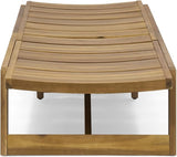 Maki Acacia Wood & Iron Outdoor Chaise Lounge - Adjustable & Breathable for Poolside or Patio - Photo 9