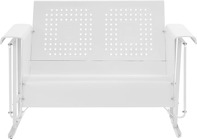 Crosley Furniture Bates Loveseat Glider - White