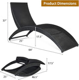HAPPYGRILL Modern White Rattan & Steel Foldable Patio Lounge Chair - Outdoor Wicker Chaise Lounger with Cushion - Patio - Photo 3