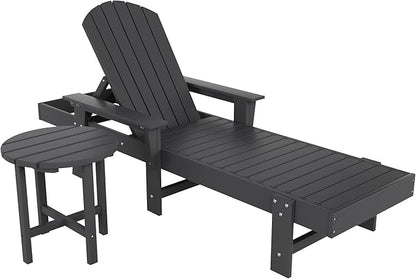 WestinTrends Dylan 2 Piece Adirondack Reclining Chaise Lounge with Arms Gray