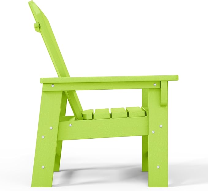 WestinTrends Malibu Kids Outdoor Adirondack Plastic Patio Chair (Set of 2), Lime