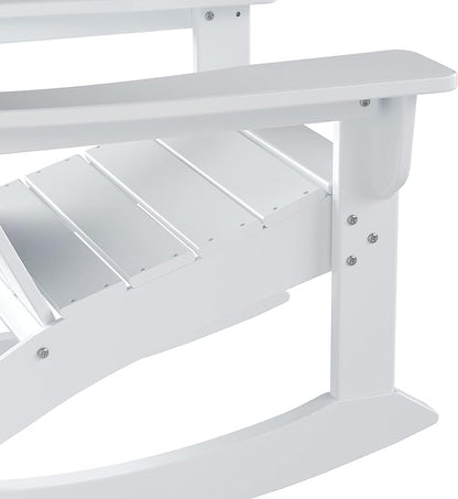 WO WESTIN OUTDOOR HDPE Shoreside Modern Rocking Poly Adirondack Chair,White
