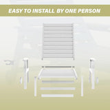 5-Position Adjustable Patio Chaise Lounge - 78'' HDPE Outdoor Lounger with Rolling Wheels & Cup Holder, Longer, Wider - Photo 5