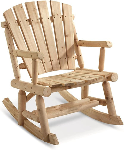 Outdoor Rocking Chair Wooden, Oversized Adirondack Rocker for Porch and Patio