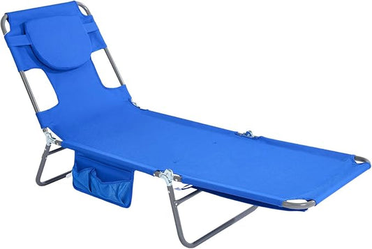 daystar SunnyFeel Beach Lounge Chair, Backpack Reclining Beach Chairs Lay Flat, Face Down Tanning Chair, Folding Camping Chairs Portable Camp Cot with Backpack Straps for Outdoor/Picnic/Lawn