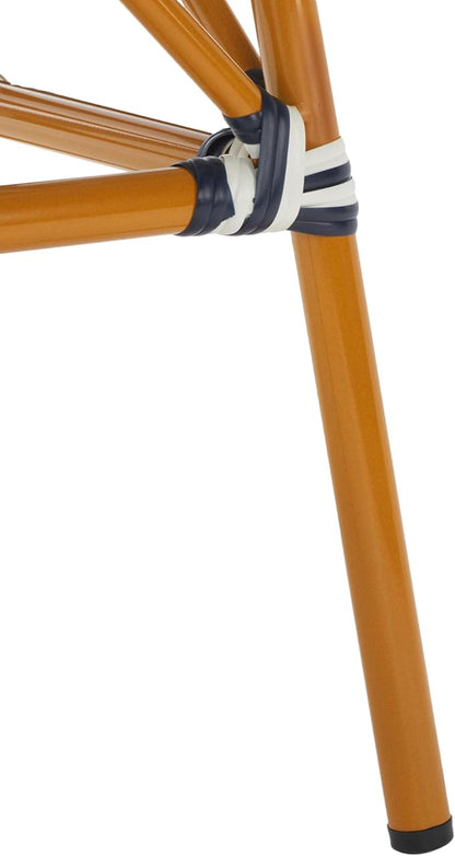 SAFAVIEH Outdoor Collection California White/Navy Bistro Table (Fully Assembled)