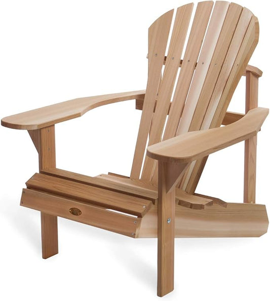 All Things Cedar Patio Chair, Athena Adirondack Outdoor Seat with Wide Arm Rest