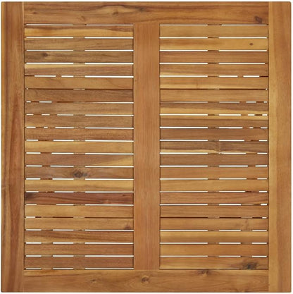 vidaXL Patio Table, 35.4"x35.4"x29.5", Solid Acacia Wood, Folding Design Weather-Resistant, Rustic Brown, Square-Shaped, Outdoor Furniture