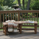 FORTUNO Outdoor Wooden Curved Backless Porch Bench Rustic Style Cedar/Fir Wood Log Fire Pit Bench for Patio Garden Deck - Photo 3