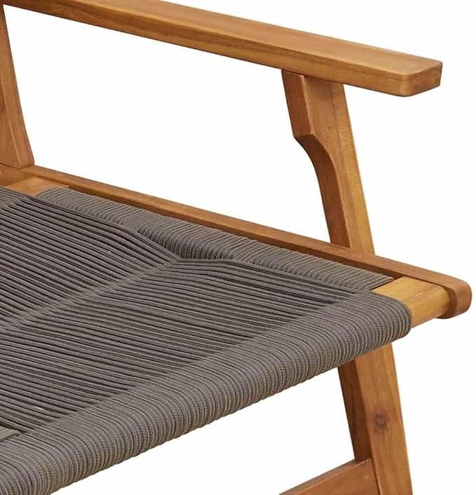 Modern Outdoor Bench, Solid Acacia Wood Garden Furniture Set Grey 48 x 30 x 29 Inches, Weather-Resistant Patio Seating for Backyard, Porch, 2-Person Heavy Duty Bench with Easy Assembly
