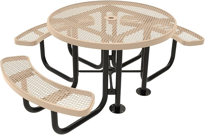 COATEDOUTDOORFURNITURE Heavy-Duty Portable Outdoor Picnic Table with Umbrella Hole - Photo 1
