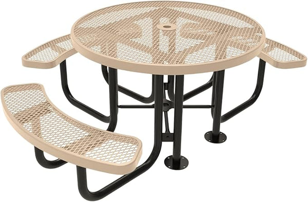 COATEDOUTDOORFURNITURE Heavy-Duty Portable Outdoor Picnic Table with Umbrella Hole - Photo 1