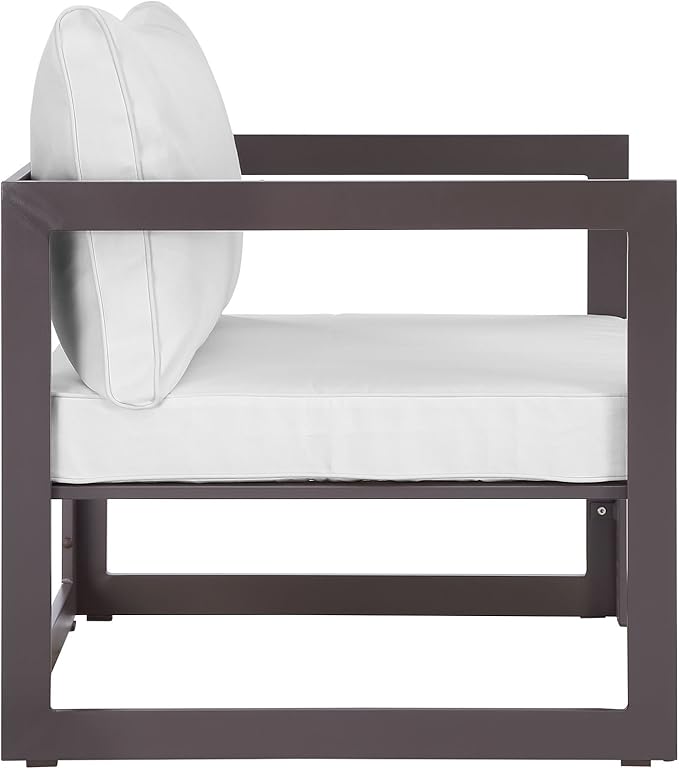 Modway EEI-1517 Fortuna Aluminum Outdoor Patio Armchair in Brown White - Photo 2