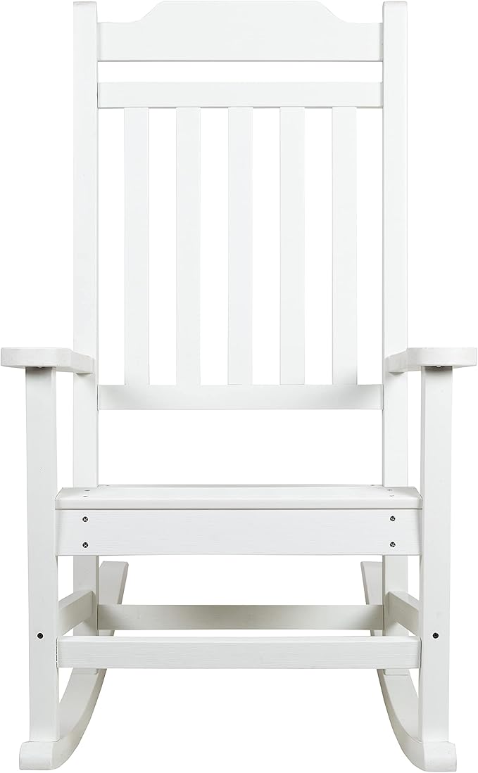 Flash Furniture Winston All-Weather Poly Resin Rocking Chair in White