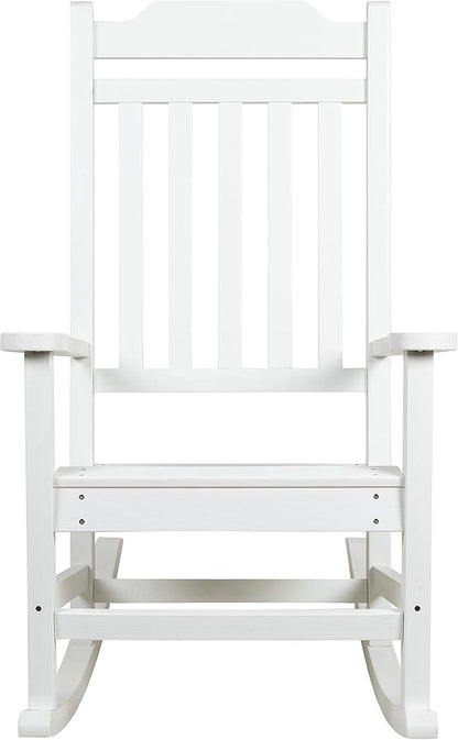 Flash Furniture Winston All-Weather Poly Resin Rocking Chair in White