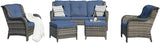 Rilyson Outdoor Patio Wicker Furniture Set - 5 Piece Rattan Patio Conversation Sectional Sofa Set with 1 Couch - Photo 1