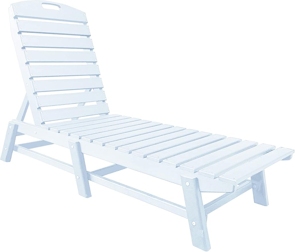 Phat Tommy Outdoor Pool Chaise Lounge, Heavy-Duty Beach Lounger - Folding, HDPE - Photo 1