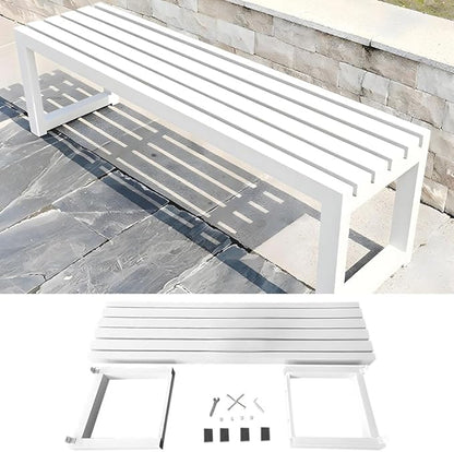 Garden Benches for Outdoors 2-Person Patio Bench Park Seat Metal Bench Backless Seat Weatherproof Chair for Backyard Front Porch Entryway, 3.3ft 3.9ft 4.9ft 5.9ft(Purple,5.9ft)