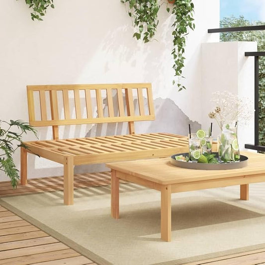 Pallet Middle Sofa Natural Wood Solid Acacia Wood Couch Outdoor Couch for Porch Outdoor