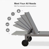 PURPLE LEAF Outdoor Lounge Chair Set for 2 Patio Chaise Lounger with Aluminum Frame and Wheels All-Weather Pool Lounge - Photo 6