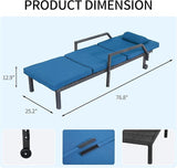 Patio Chaise Lounge – Adjustable Outdoor Lounge Chairs with Cushions & Headrest – All-Weather Rattan Reclining Lounge - Photo 5