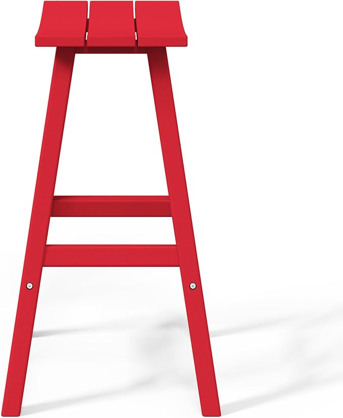 WestinTrends Malibu Malibu 29 Inch High Backless Seat Bar Stools (Set of 3), Red