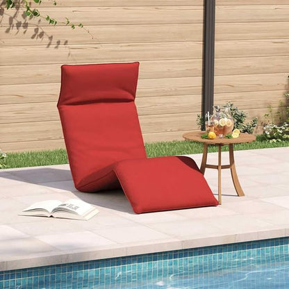 Red Folding Sun Lounger, 69"x21"x3", 5-Pos Reclining, Water-Repellent Oxford, Portable for Patio Pool Yard Camping
