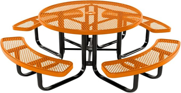 COATEDOUTDOORFURNITURE Heavy-Duty Portable Outdoor Kids Table with Umbrella Hole, Expanded Metal Kids Picnic Table - Photo 1