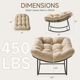 ONBRILL Papasan Rocking Chair with Cushion, Oversized Patio Lounge Rocker, Egg Chair Outdoor Indoor, for Living Room - Photo 2