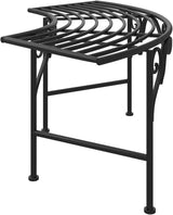 Tree Bench 113 cm Black Steel Outdoor Arc-Shaped Garden Patio Seating for Trees – Weather-Resistant Metal Bench - Photo 3